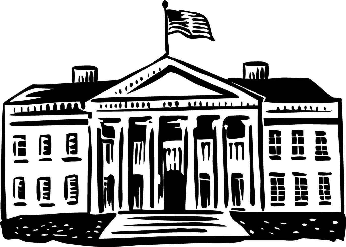 A vintage style illustration of white house vector