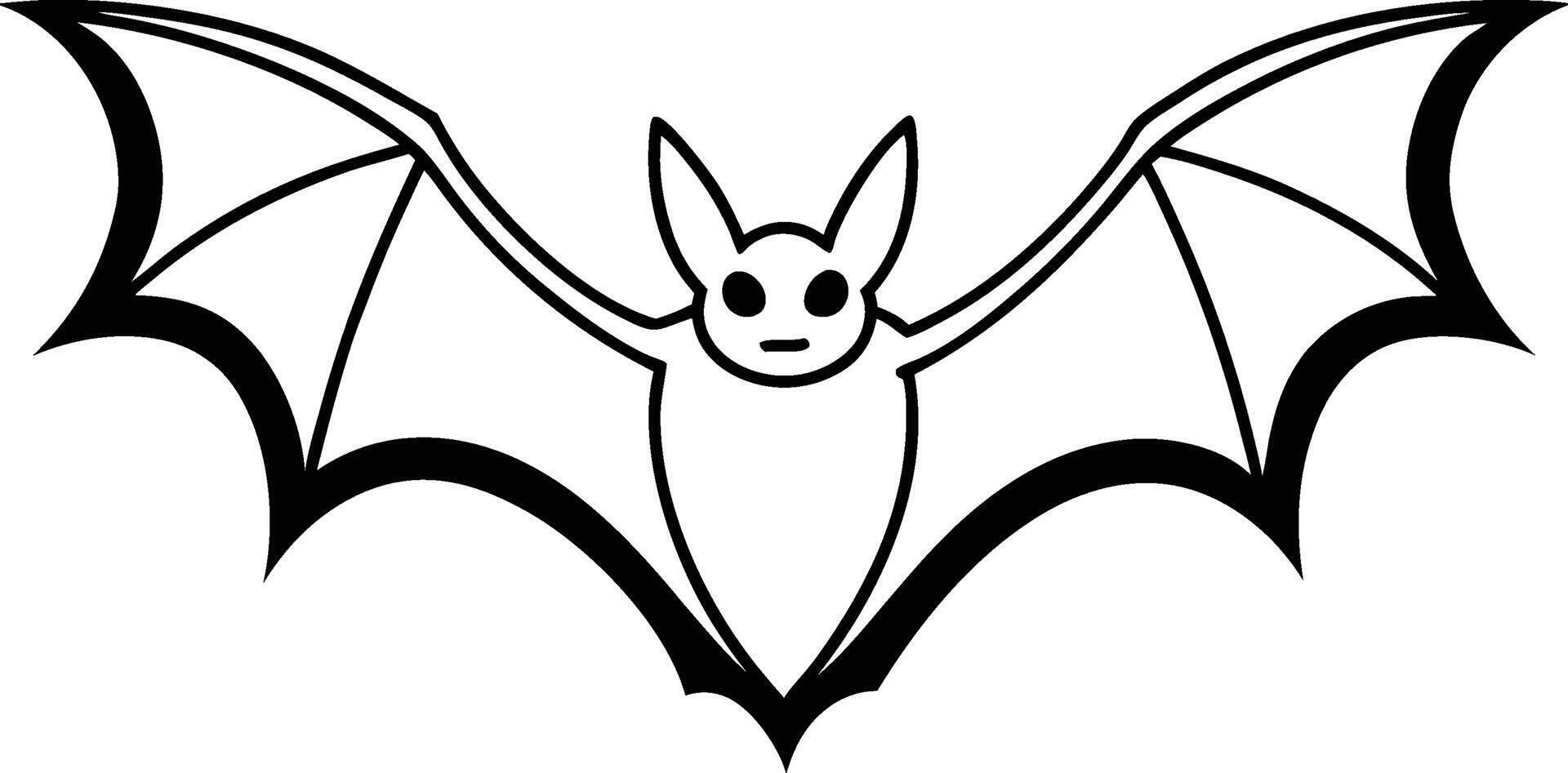 Elegant Bat in Flight Silhouette with Wings Outstretched vector