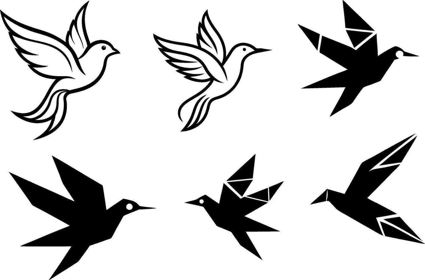 Bird in flight line art illustration vector