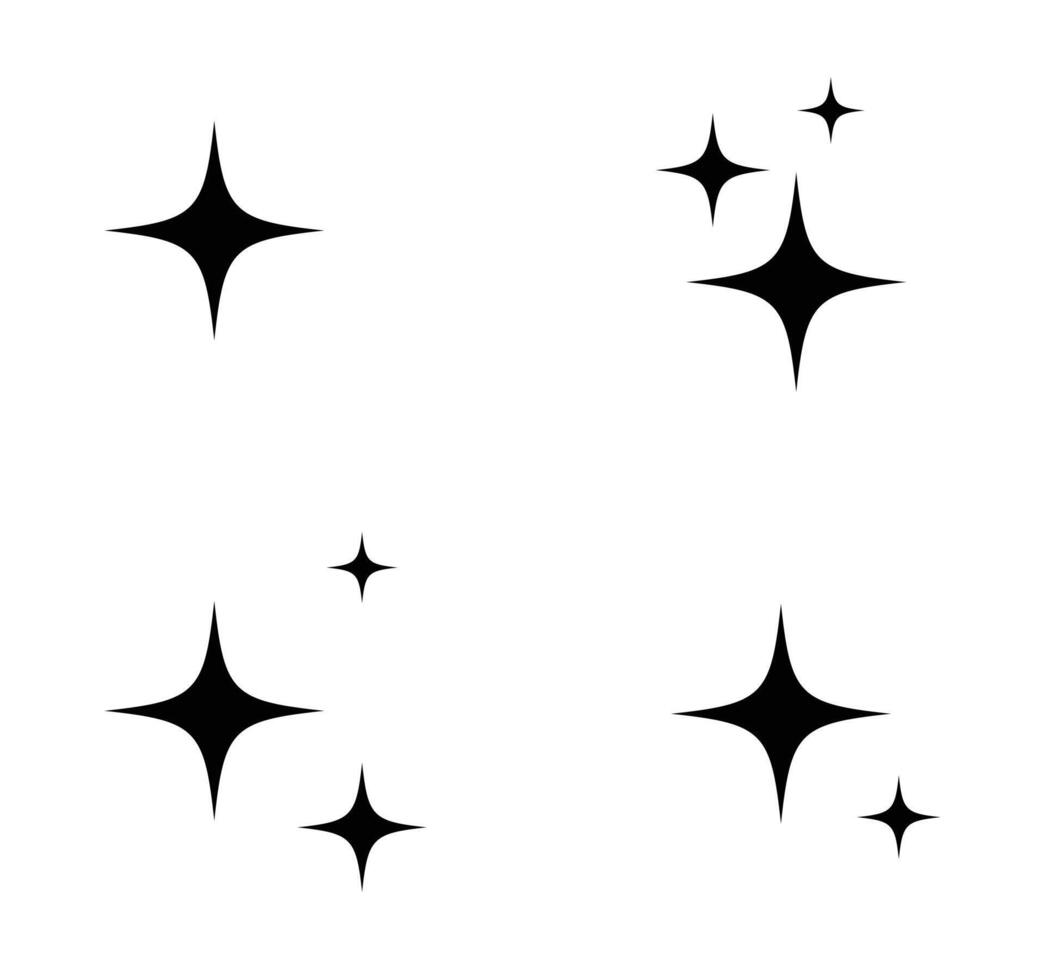 Stars sparkle icons collection. Set of star shapes. vector