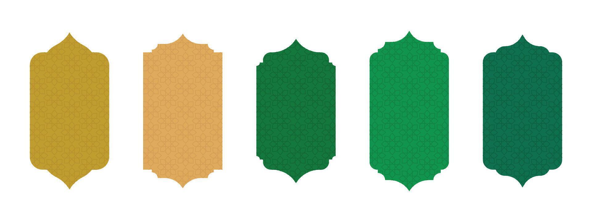 Oriental style Islamic windows and arches with modern boho design. vector