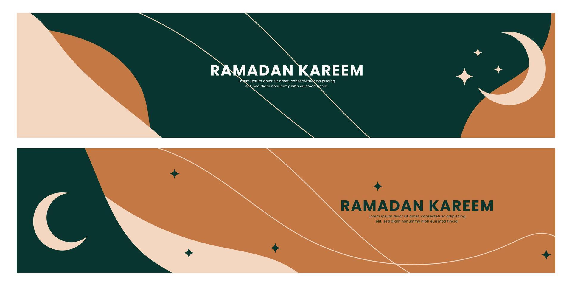 Flat ramadan kareem. Social media banner template design. vector