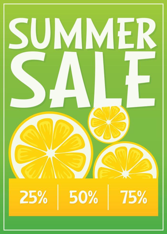 Minimalistic Summer Sale Flyer Design Flat Illustration. vector