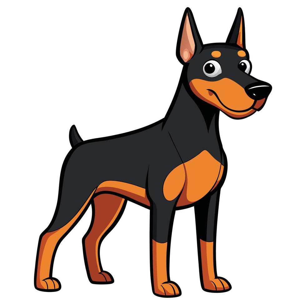 Doberman dog isolated on a white background. illustration. vector