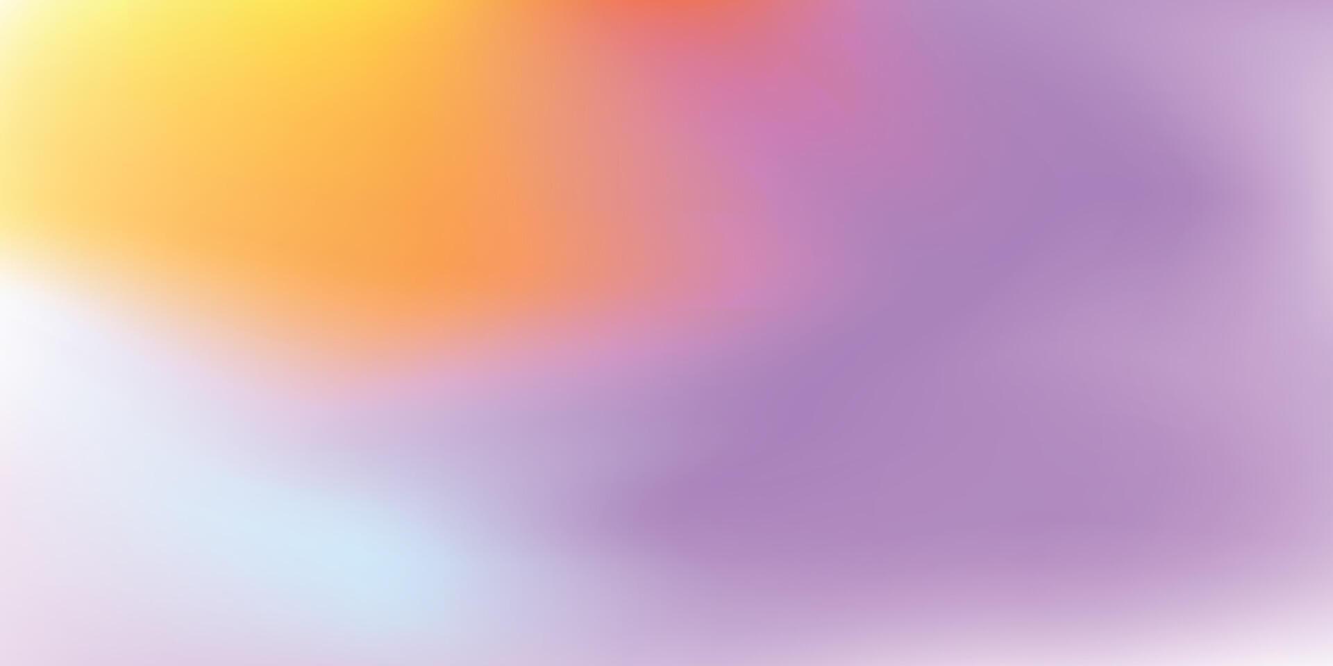 Abstract yellow purple orange gradient background for web header, presentation, banner design. Blurred light colorful horizontal backdrop, soft smooth texture vector