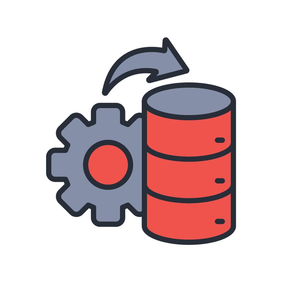 data processing thin line icons vector