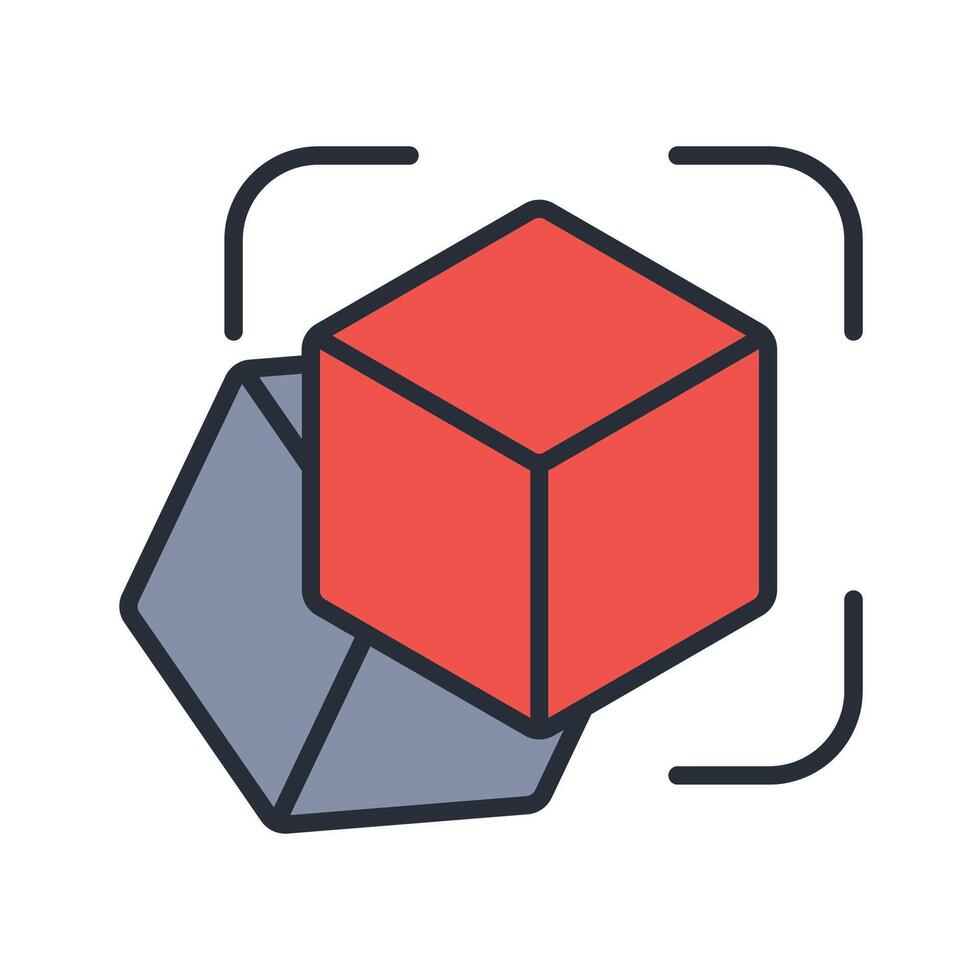 object detection thin line icons vector