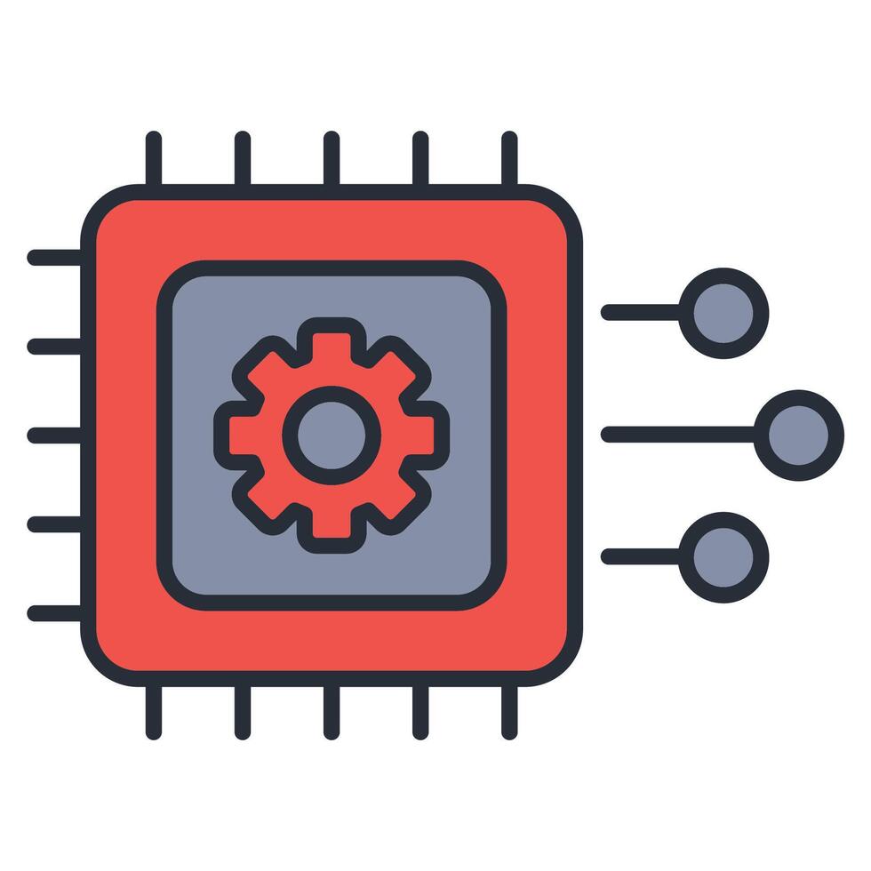 machine learning thin line icons vector