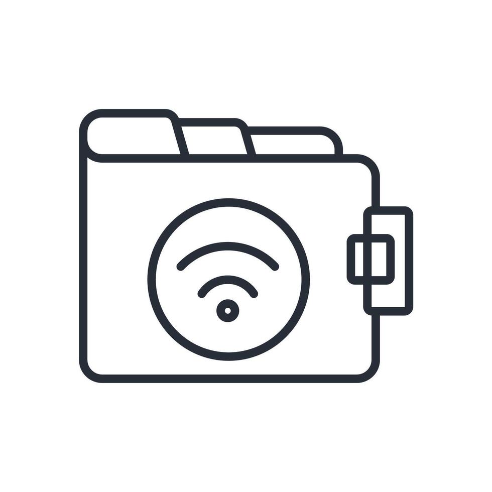 connect and wallet icon line vector