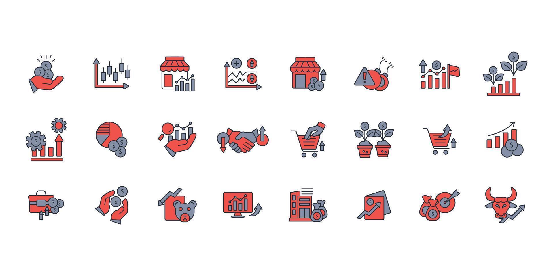 Stock market icon colours Editable Icons vector