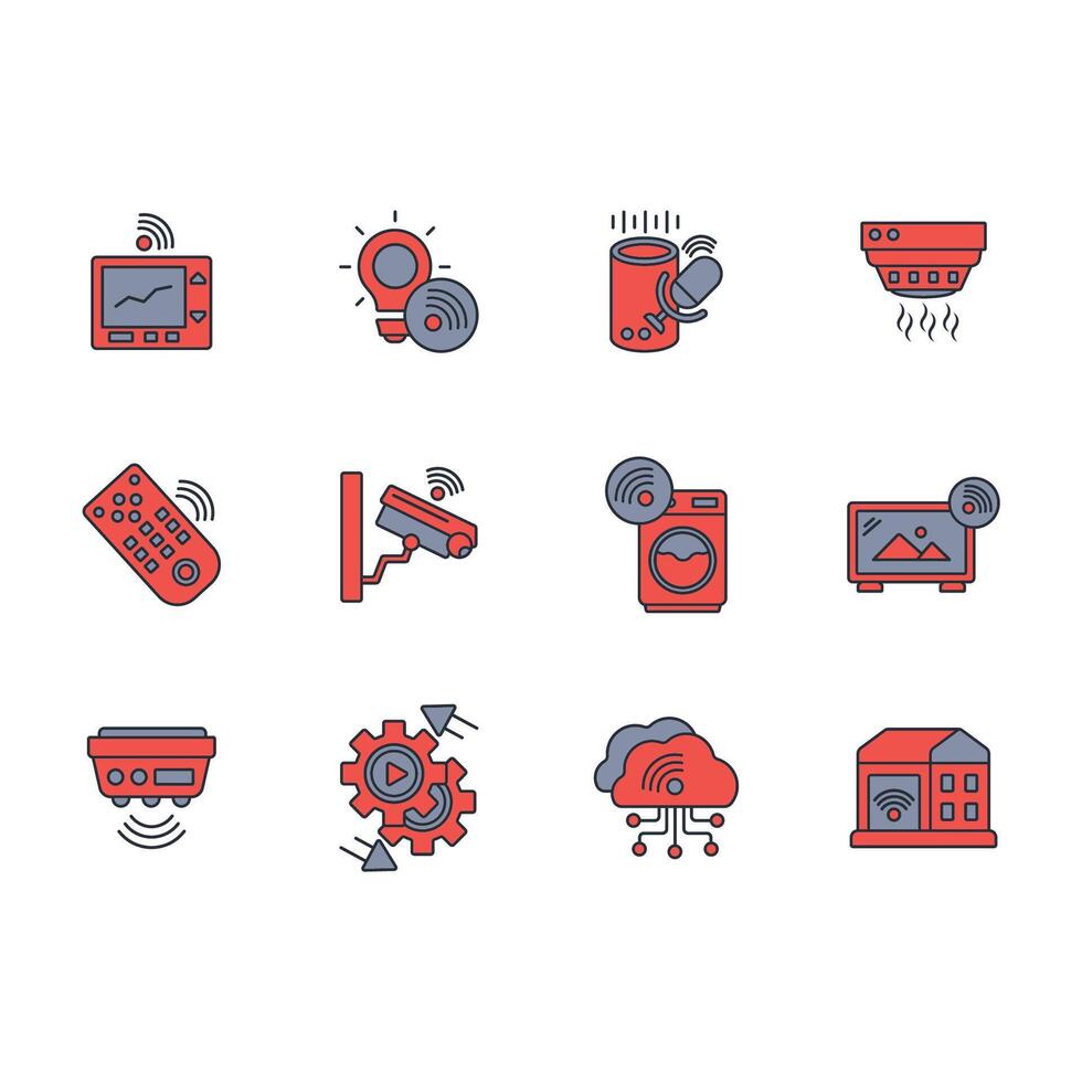 Home automation icon colours Editable Icons vector