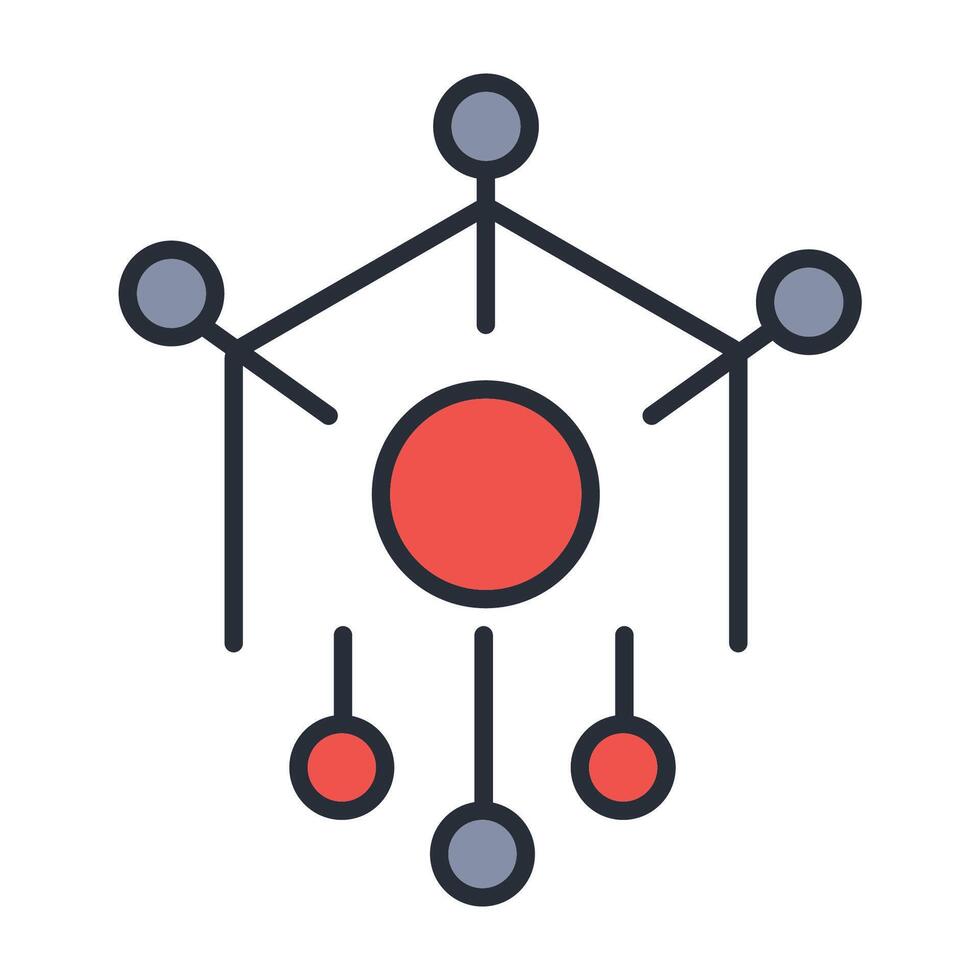neural networks thin line icons vector