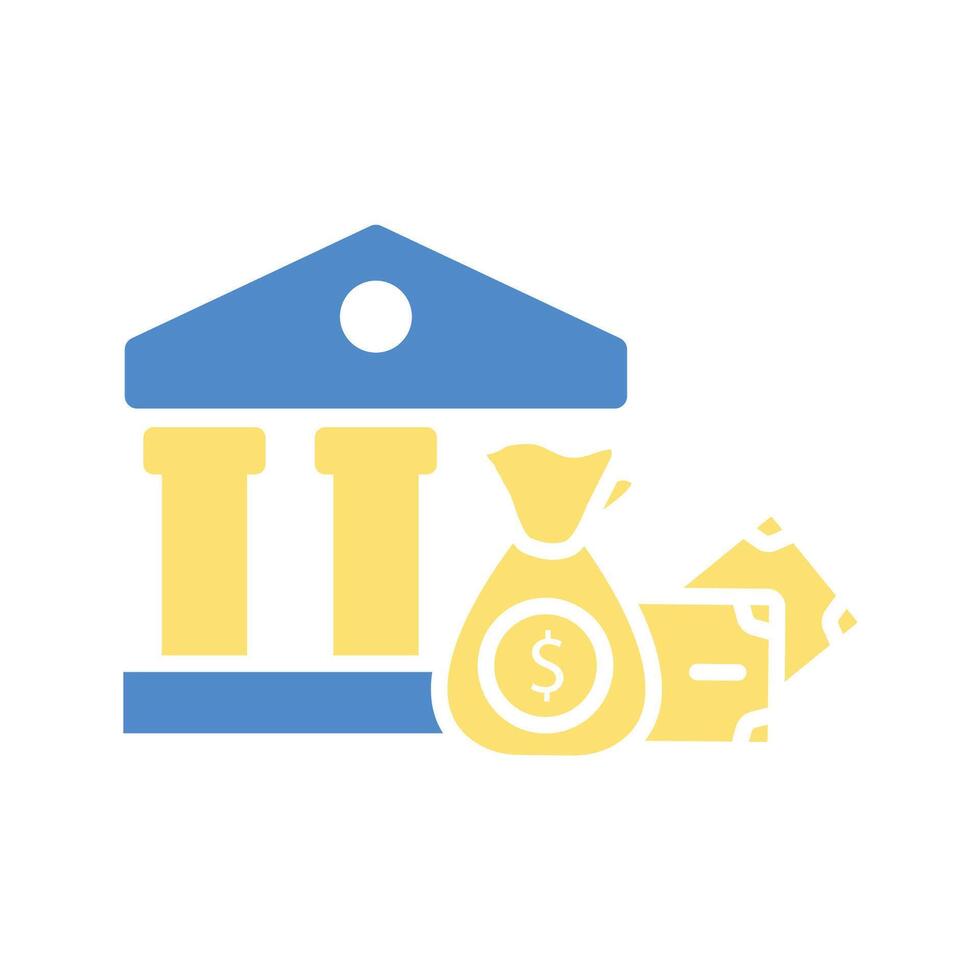 bank icon colours vector
