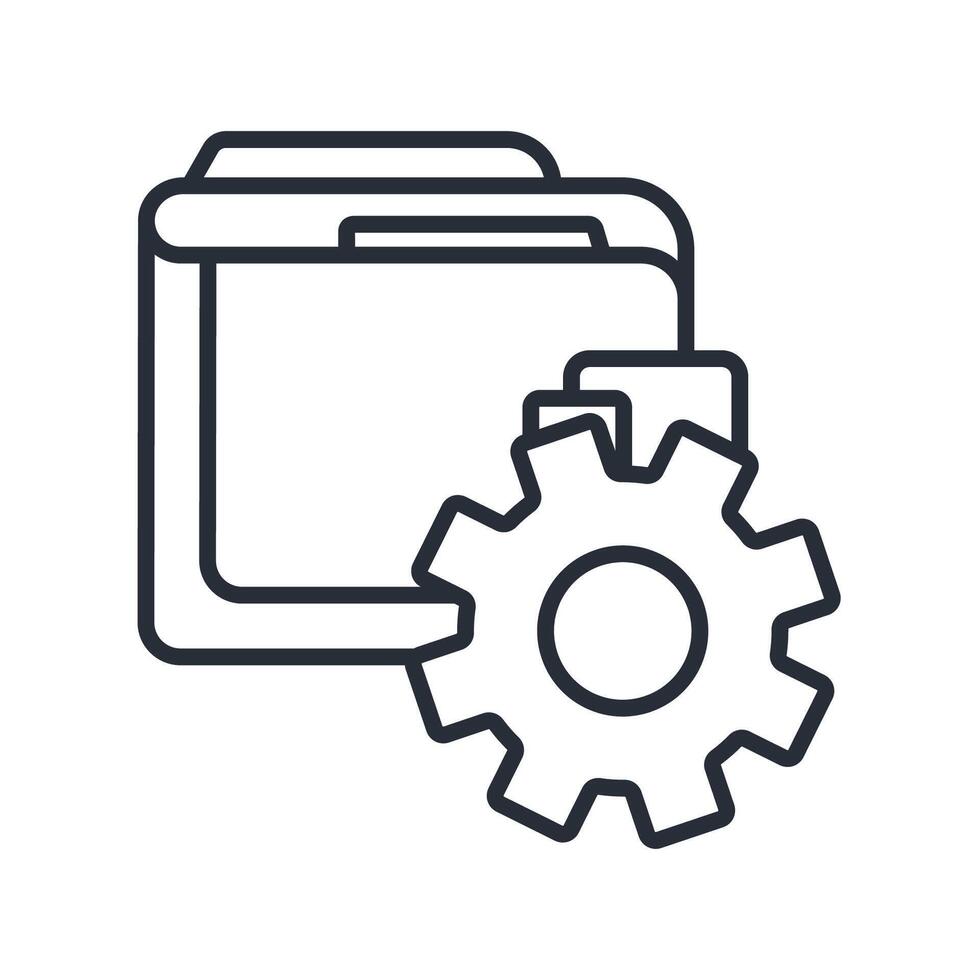 setting icon line vector