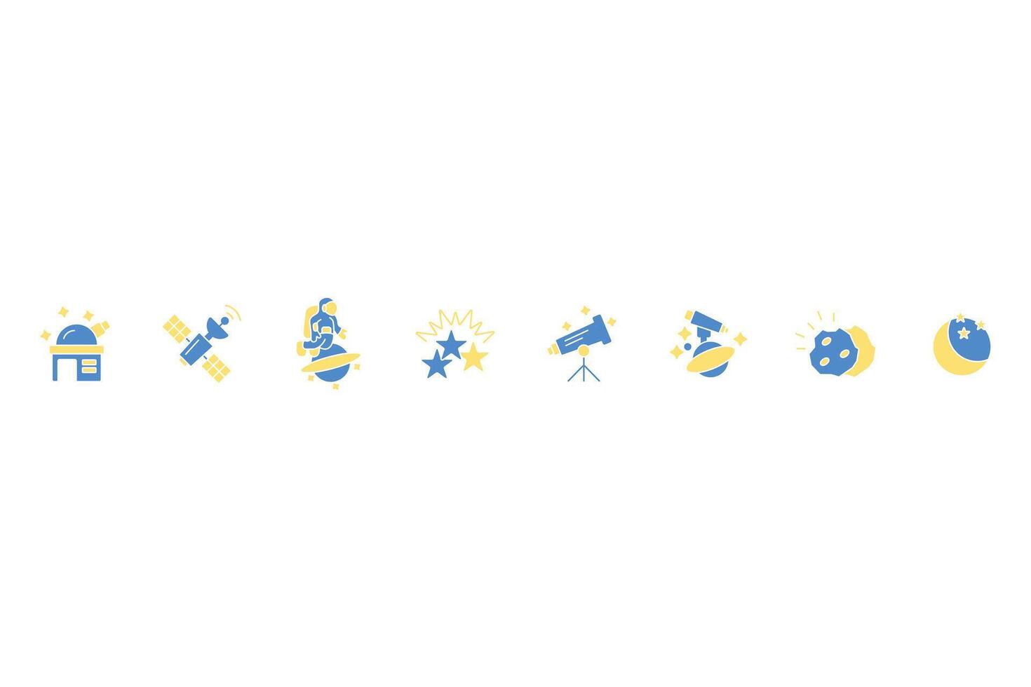 Astronomy icon set design colour vector