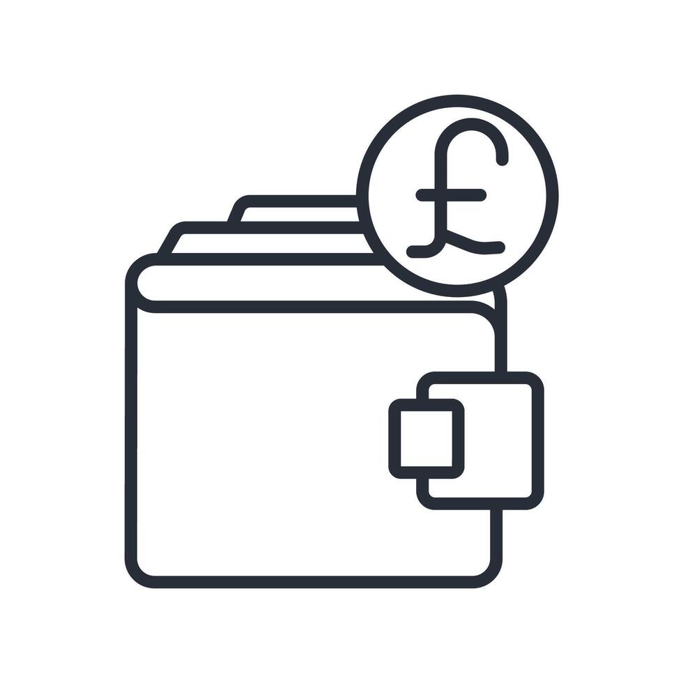 pound icon line vector