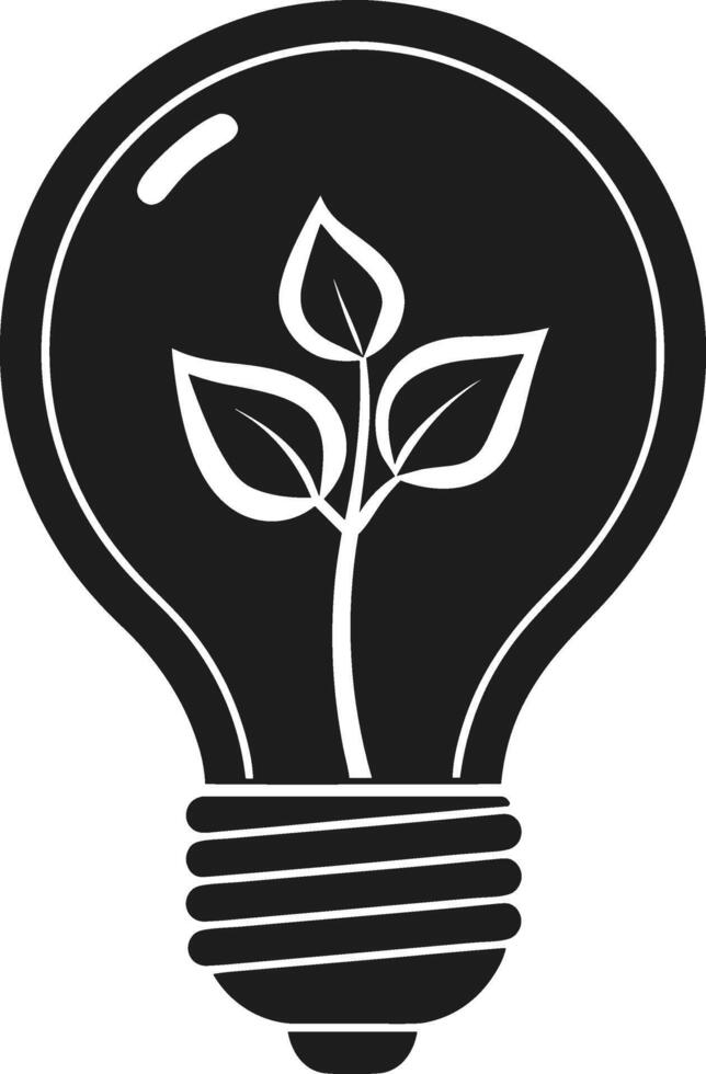 Eco Light Bulb Silhouette with Plant for Sustainable Energy and Green Innovation vector