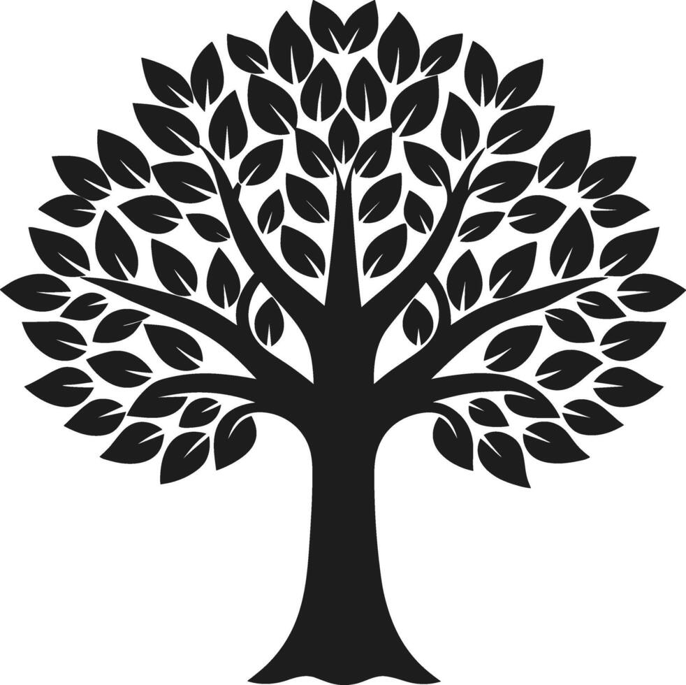 Elegant Tree Silhouette - Nature-Inspired Minimalist Illustration vector