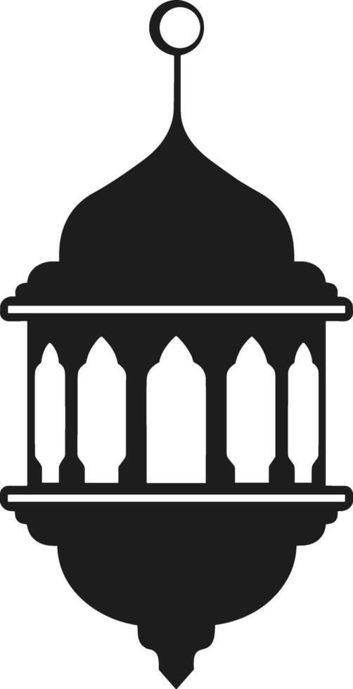 Intricate Islamic Lantern Silhouette for Ramadan and Eid Designs vector