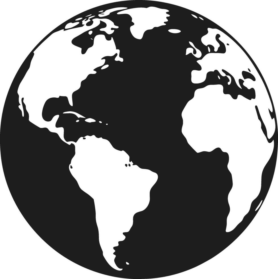 Black Globe Silhouette - Earth Illustration vector