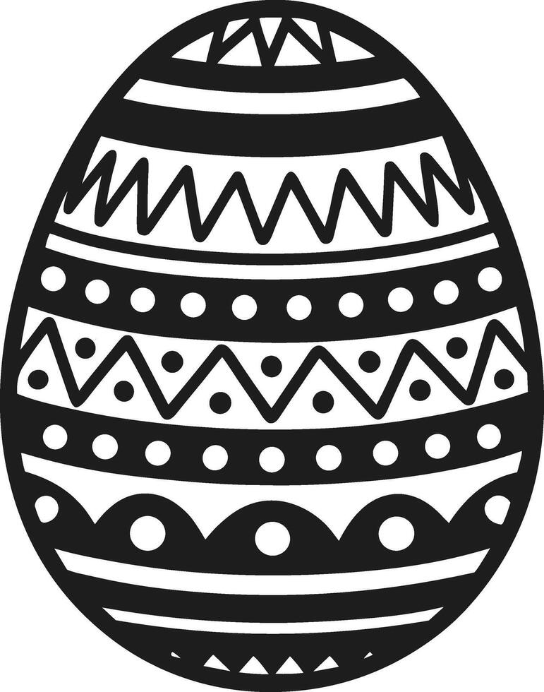 Intricate Easter Egg Silhouette Illustration - Black Festive Design vector