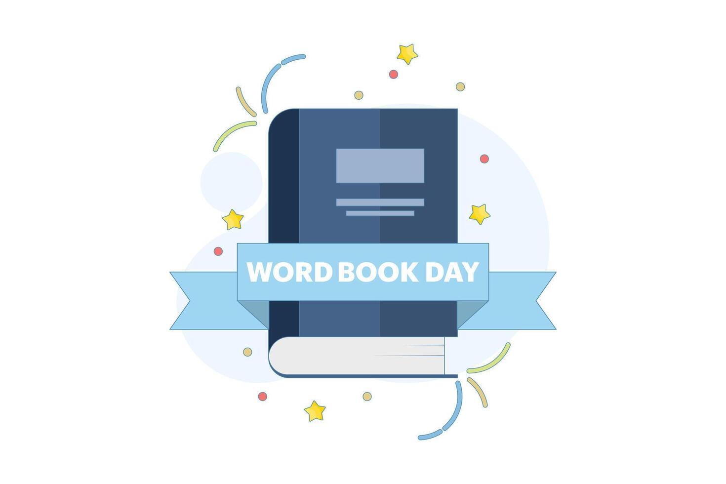 world book day concept. fond of reading books. illustration of stack of books, leaves. knowledge and hobby. happy reader reading book with flat style design. element. flat illustration. vector