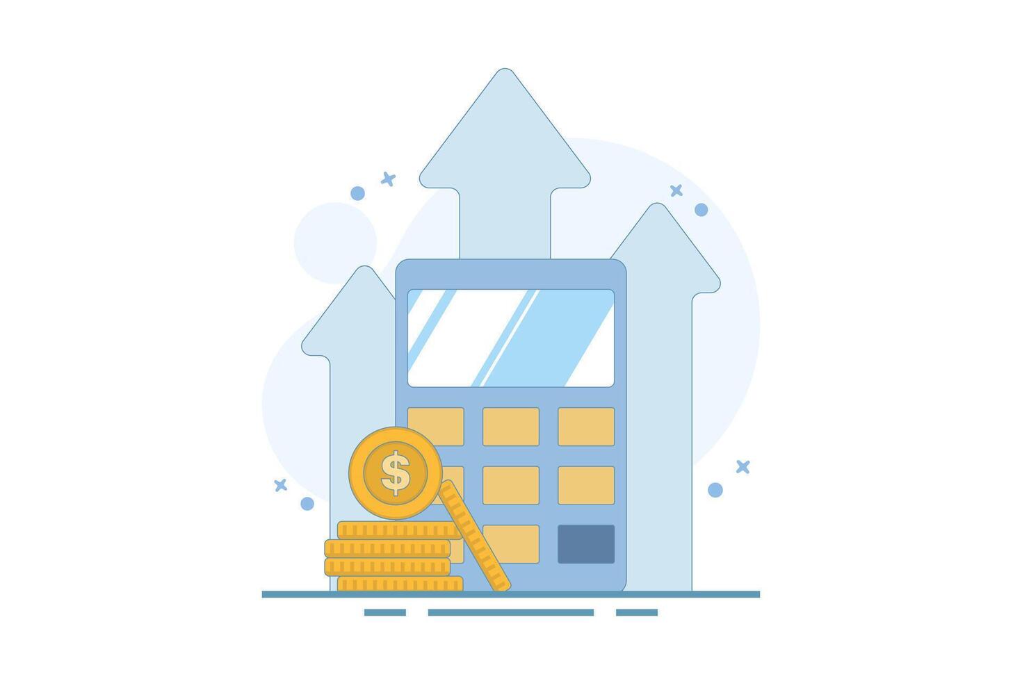 Successful investment business concept. Money Growth. Money Management. financial and business growth. illustration Flat minimalist Cartoon Design on background. vector