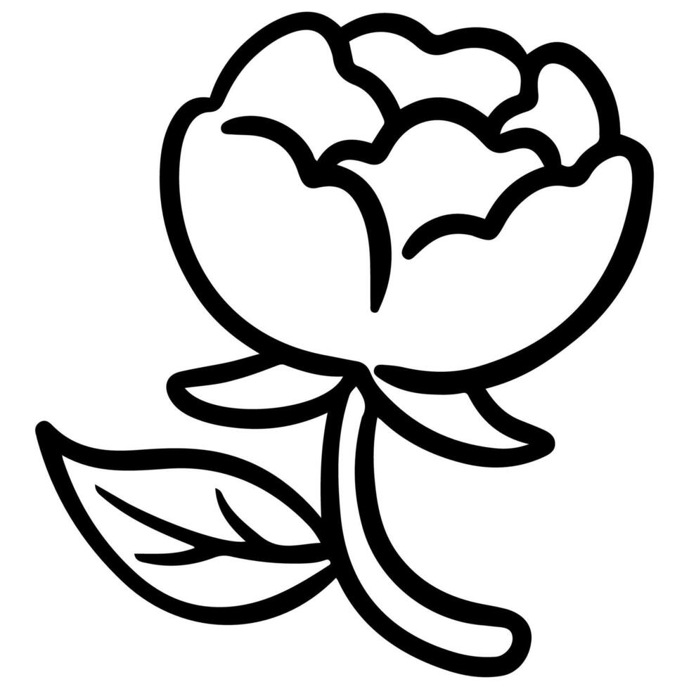 A flower outline on a white background vector