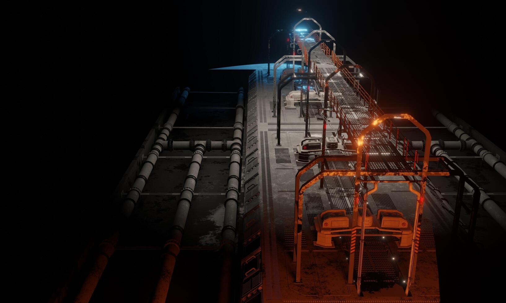 Science fiction base of operations module 3d rendering wallpaper background photo