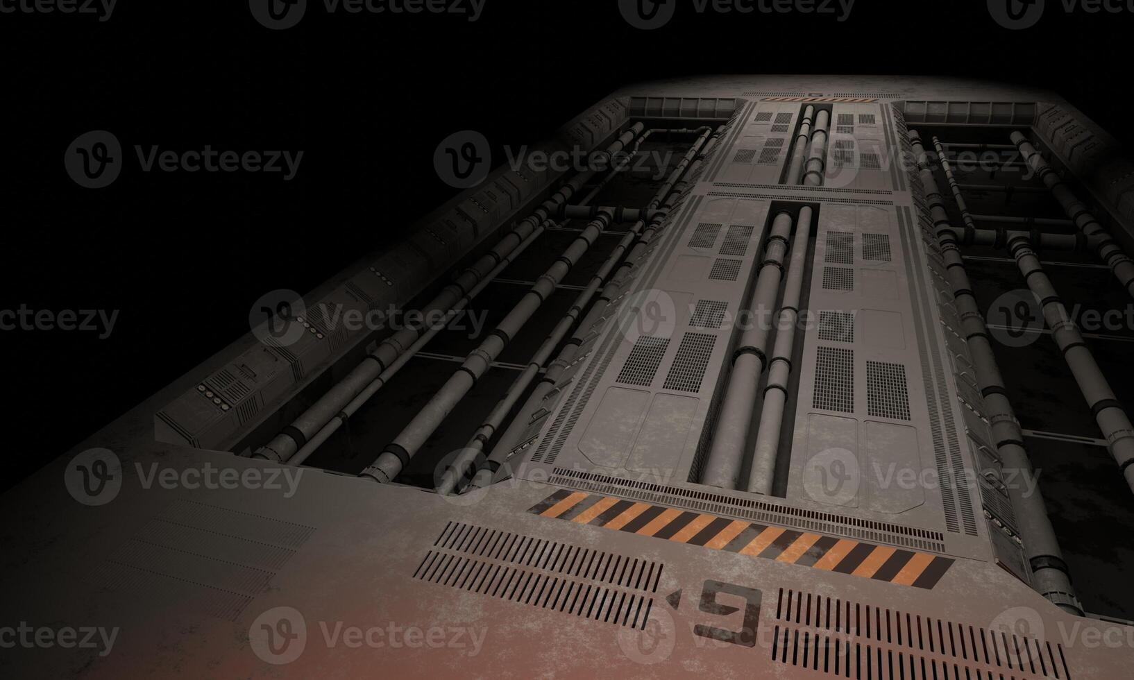 Military base of operations science fiction 3d rendering architecture wallpaper background photo
