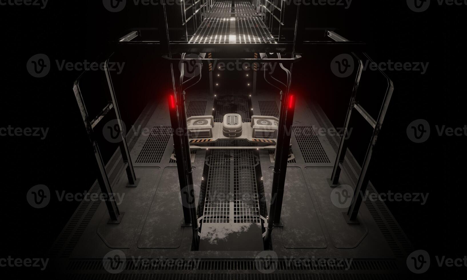 Science fiction base of operation computer modular 3d rendering wallpaper background photo