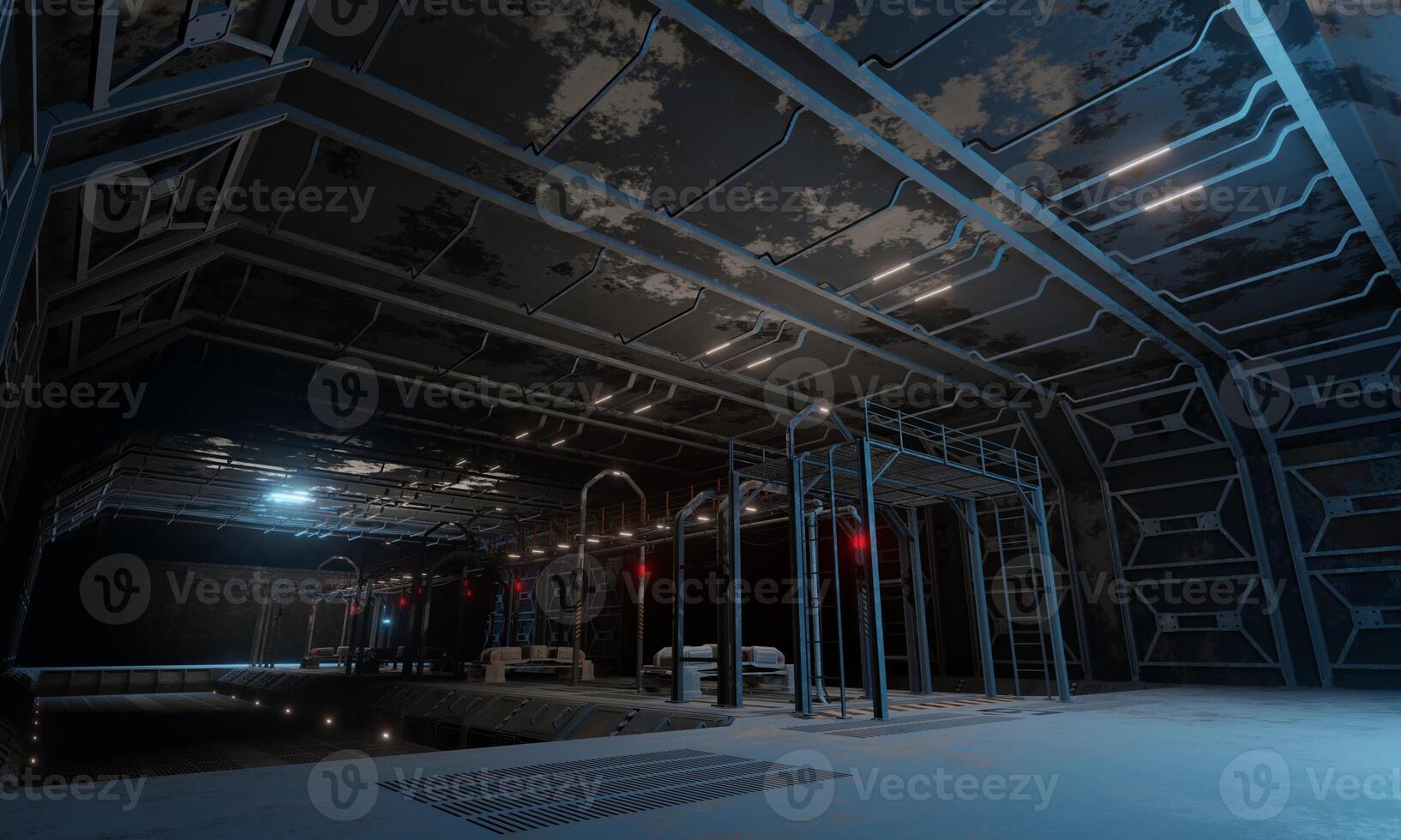 Roof dome and military base science fiction 3d rendering wallpaper background photo