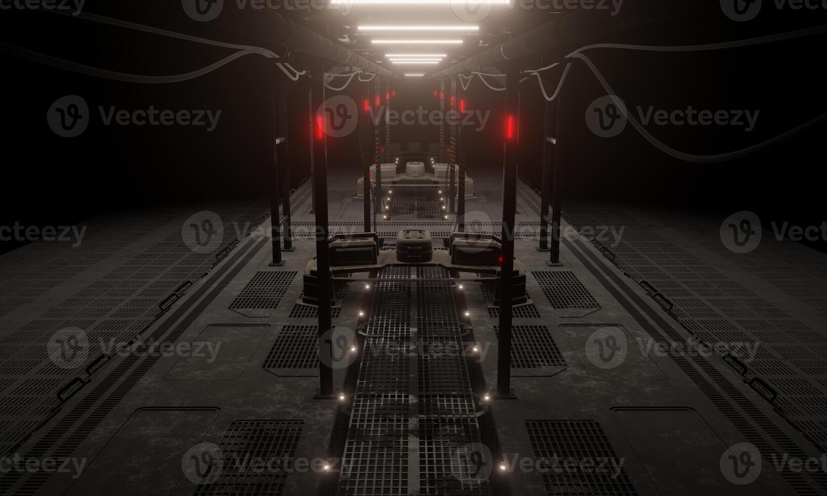 Walkway in the base of operations science fiction 3d rendering wallpaper background photo