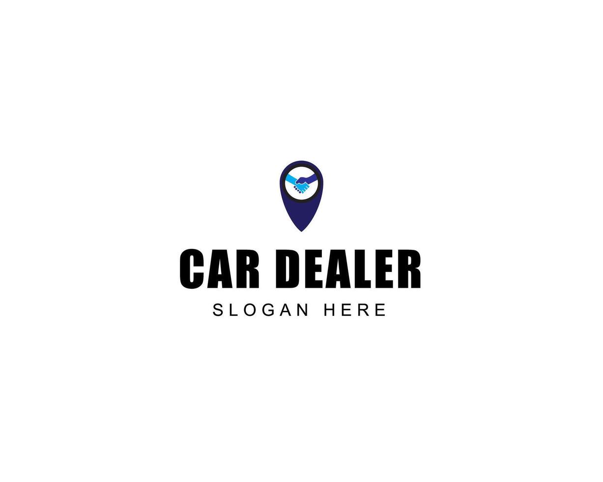 Auto deal logo template. This design use hand shake symbol. Suitable for negotiation vehicle business. vector