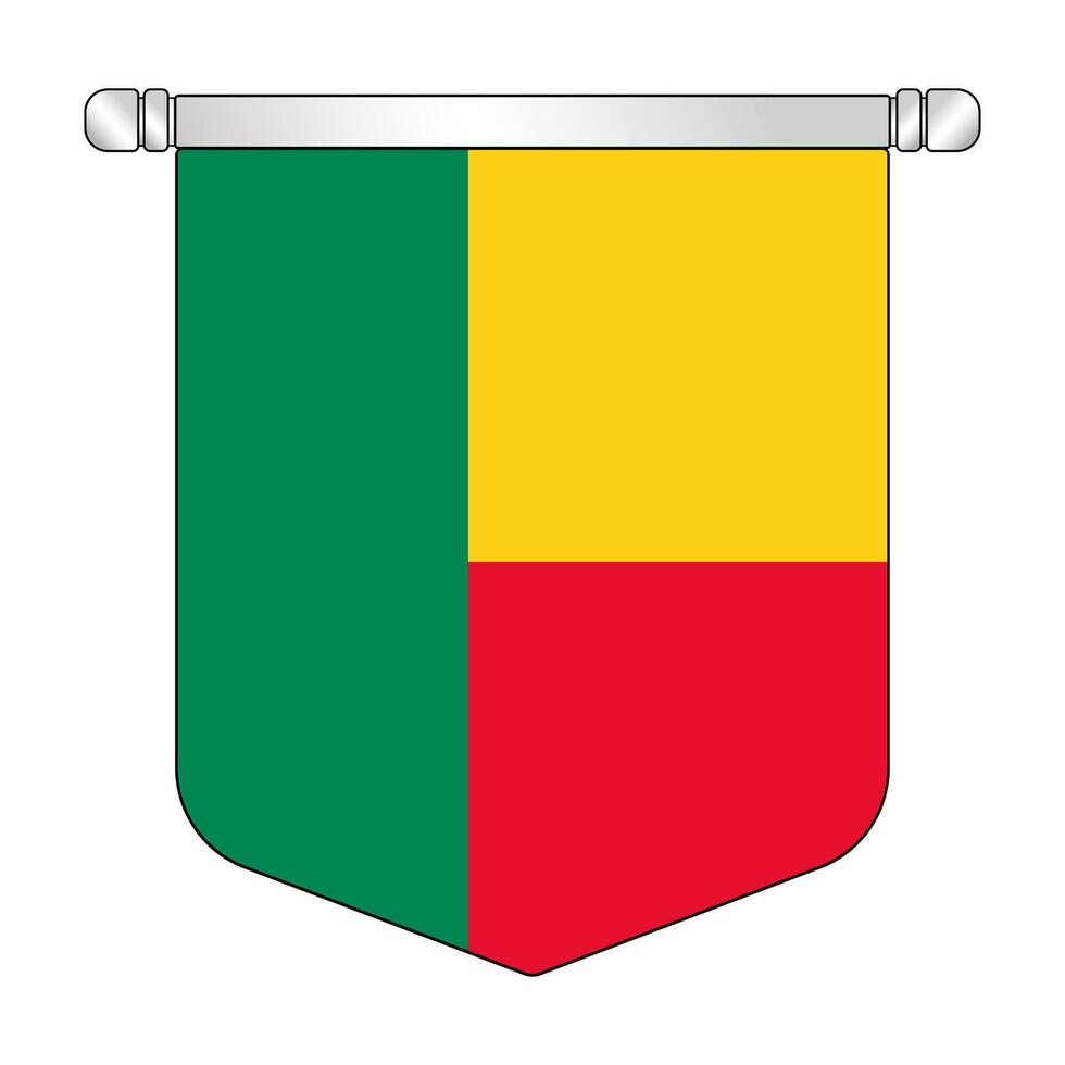 Benin national hanging pennant flag vector