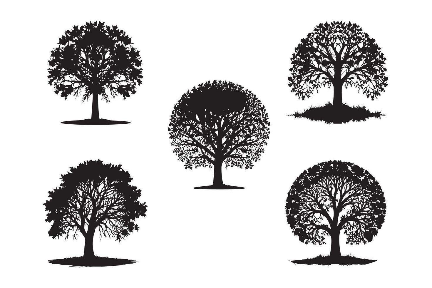 Tree Silhouettes Collection set vector