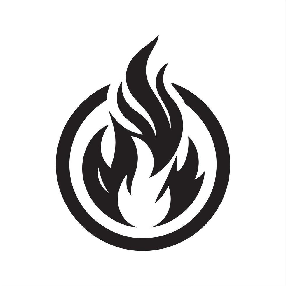 Fire Flame Black Graphic for Printing vector