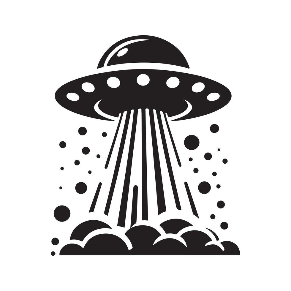 Professional UFO Black Silhouette Artwork vector