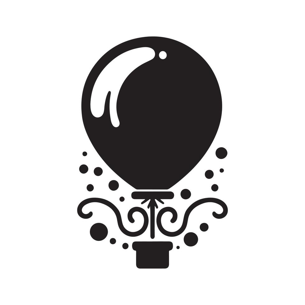 Black Silhouette of Classic Balloons vector