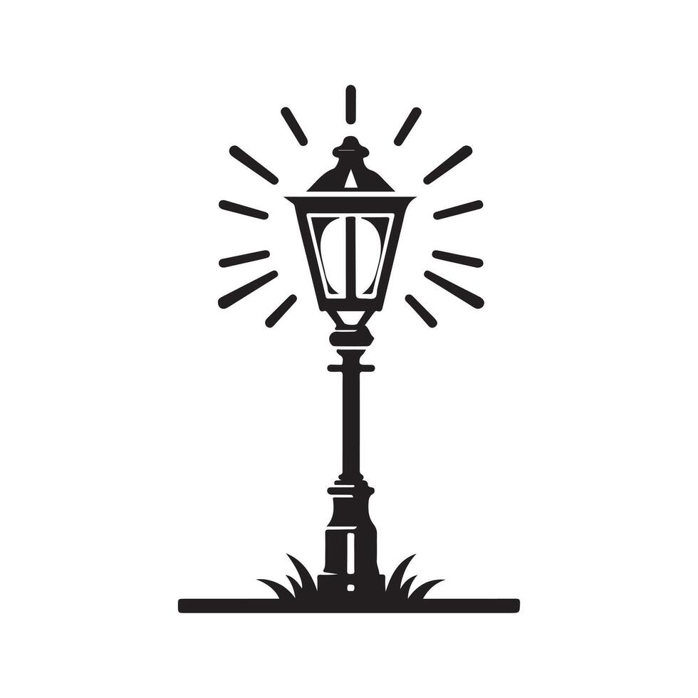 Detailed Lamp Post Black Vectors