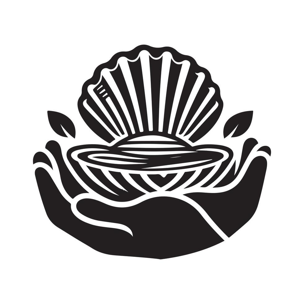 Black Clams Silhouette Graphic vector