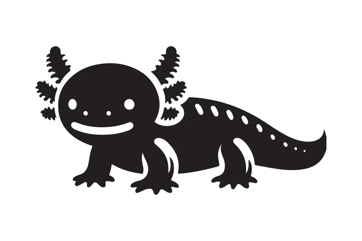 Art of Axoloti Black Silhouette vector