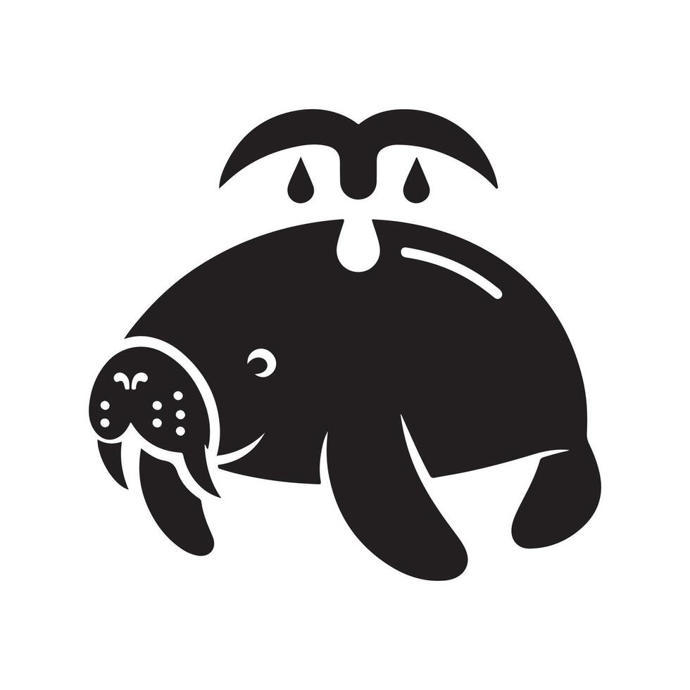 Black Manatee Silhouette for Creative Projects vector