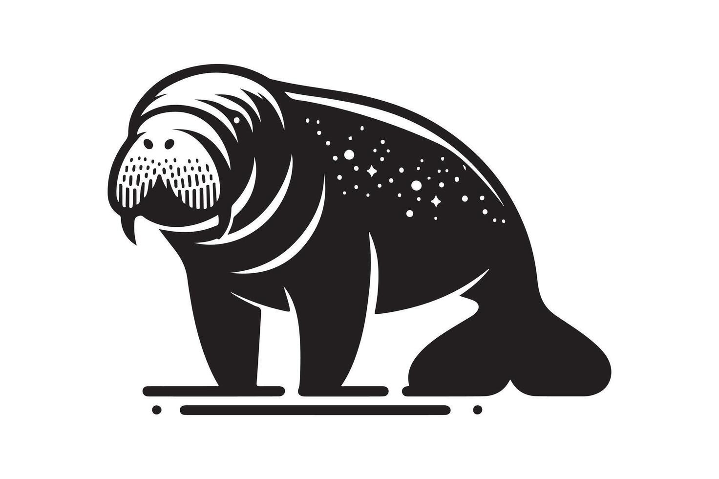 High-Quality Black Manatee Graphic vector