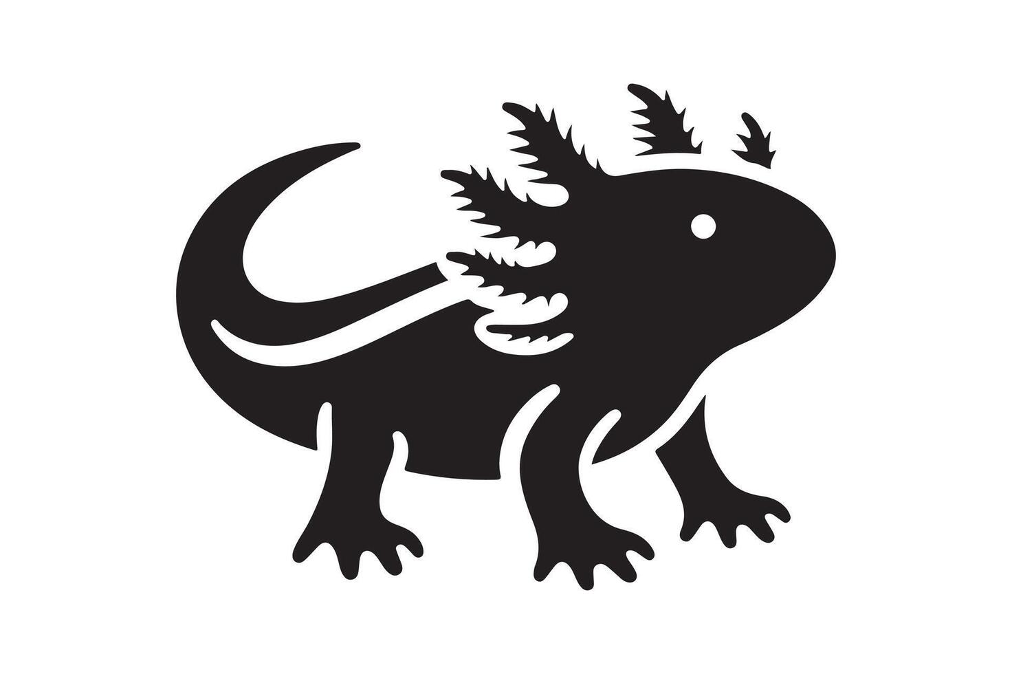 Axoloti Black Illustration for Web Use vector