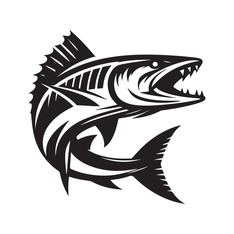 Art of Barracuda Black Silhouette vector