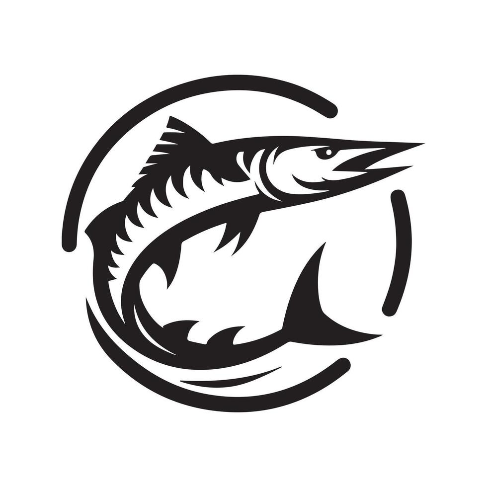 Premium Barracuda Silhouette Black Design vector
