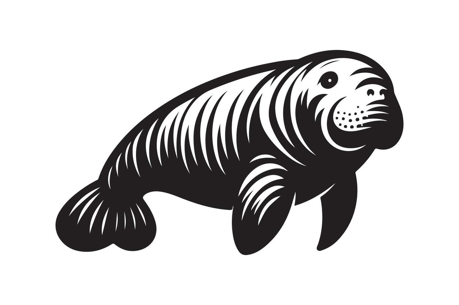 Manatee Silhouette for T-Shirt Design vector