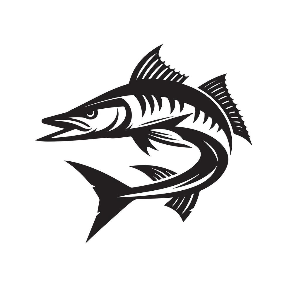Black Barracuda Illustration for Branding vector