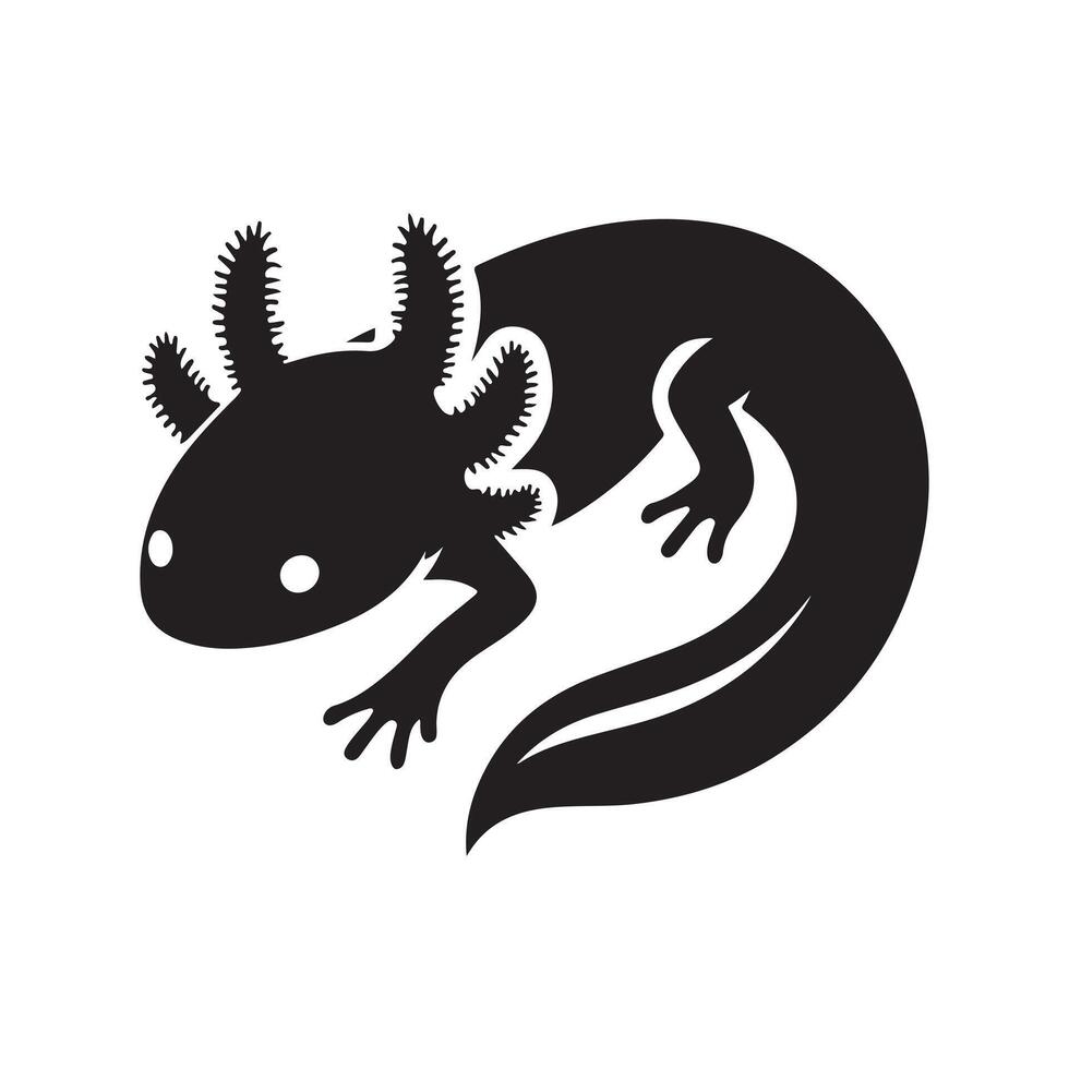 Illustration of Axoloti Black Silhouette vector